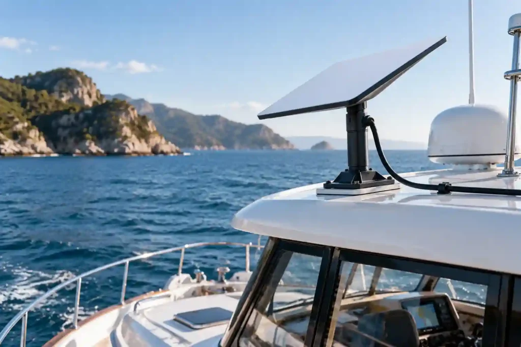 Starlink marine accessories including mounts and protective solutions for boats and outdoor applications